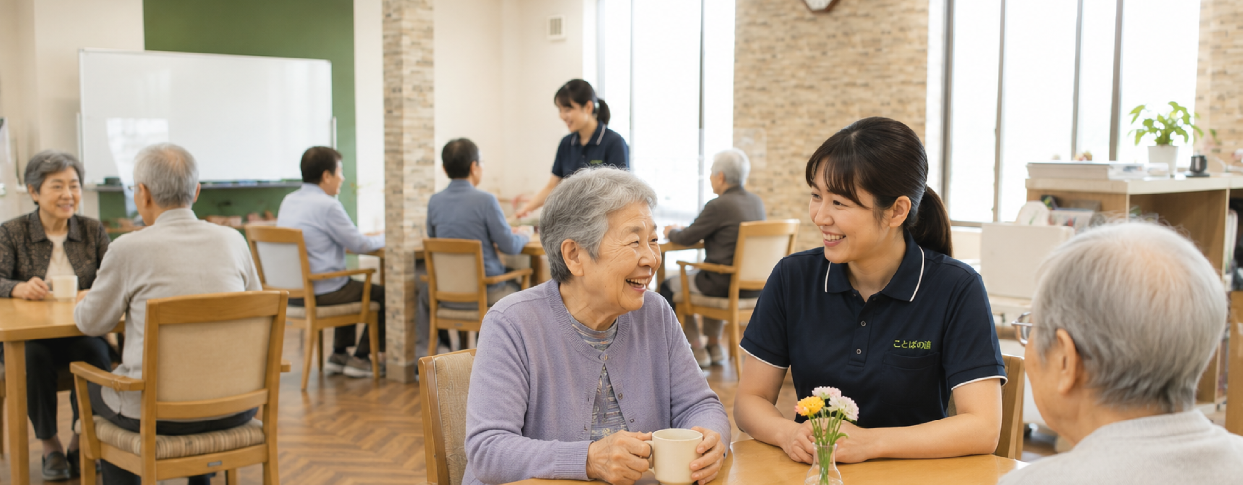 神戸市須磨区の言葉のリハビリに特化した「ことばの道」・言葉に関するリハビリや訓練を行うデイサービスを実施している様子